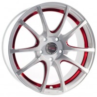 Yamato Mitaki 7x17 5x105 ET 42 Dia 56,6 (Серый глянцевый с красными спицами внутри)