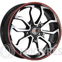 LegeArtis Concept HND511 6,5x17 5x114,3 ET 48 Dia 67,1 (Черный с полированной лицевой поверхностью с красной полосой на ободе)