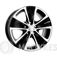 КиК Иллюзио (КС440) 6,5x16 5x100 ET 48 Dia 56,1 (Черный матовый с полированной лицевой поверхностью)